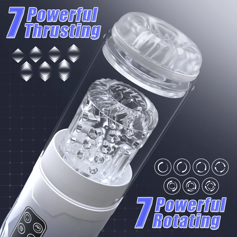 Iron Man 7 Thrusting And Rotating Suction Masturbator Pocket Pussy Male Masturbators