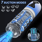 Fully automatic male masturbator toy penis pump equipped with 7 suction modes, 7 rotation modes, and tongue licking