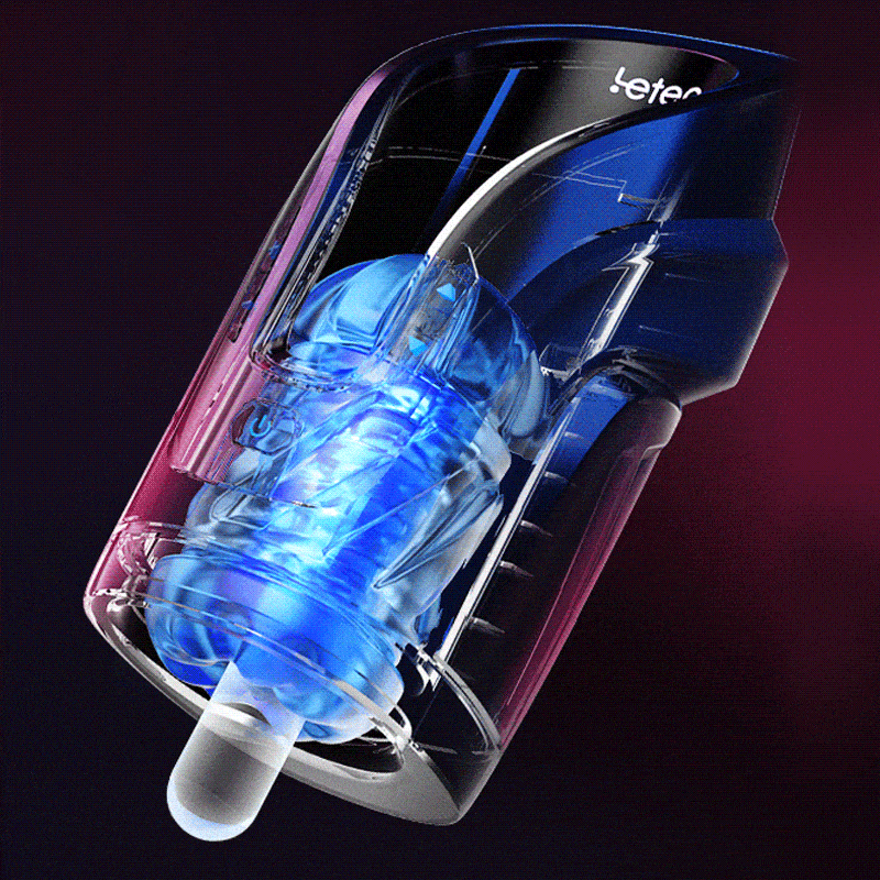 Leten Cannon King Mini 3D Fleshy Telescopic Vibrating Automatic Male Masturbator Blowjob Stroker