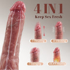 Newvibe Small Glans Thick Shaft Big Ball 7 Thrusting Swinging 10 Vibrating Heating Lifelike Dildo 8.66 Inch