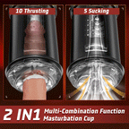 【50% OFF】3 In 1 Vagina 10 Vibrating 5 Thrusting 5 Suction Male Masturbator