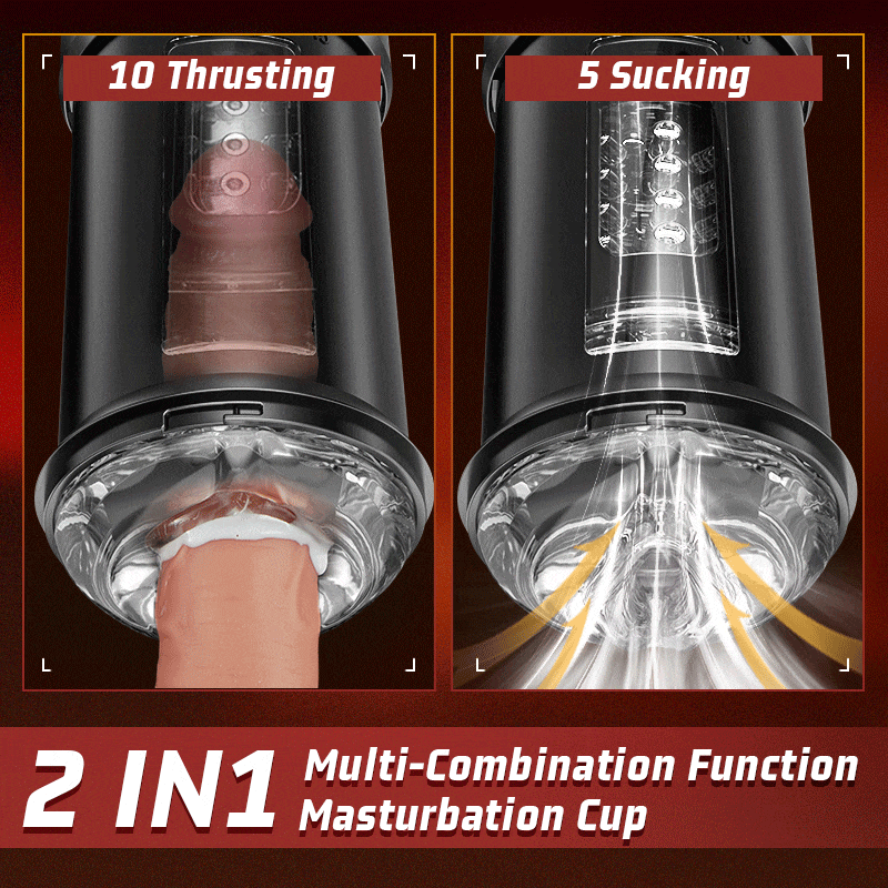【50% OFF】3 In 1 Vagina 10 Vibrating 5 Thrusting 5 Suction Male Masturbator