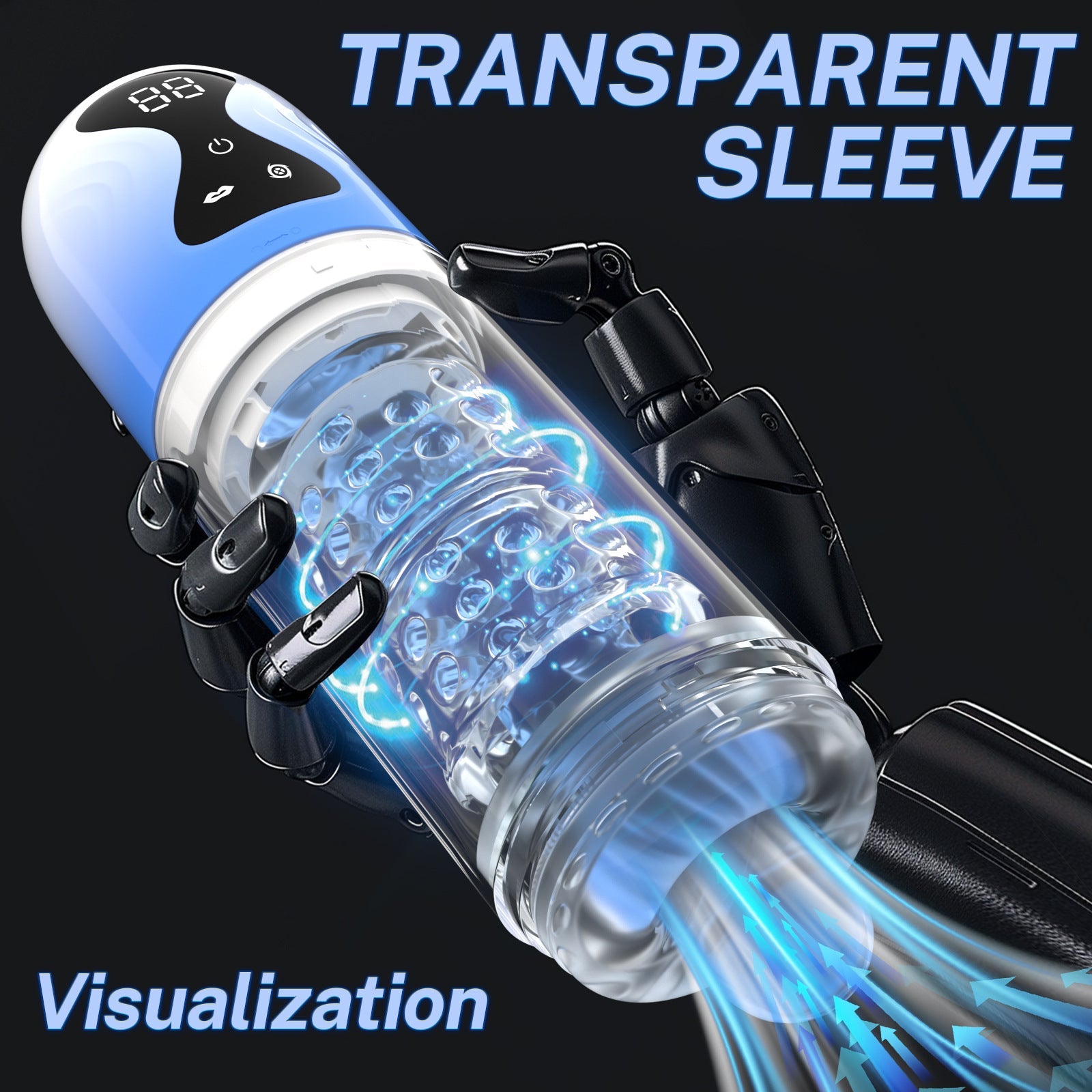 Fully automatic male masturbator toy penis pump equipped with 7 suction modes, 7 rotation modes, and tongue licking