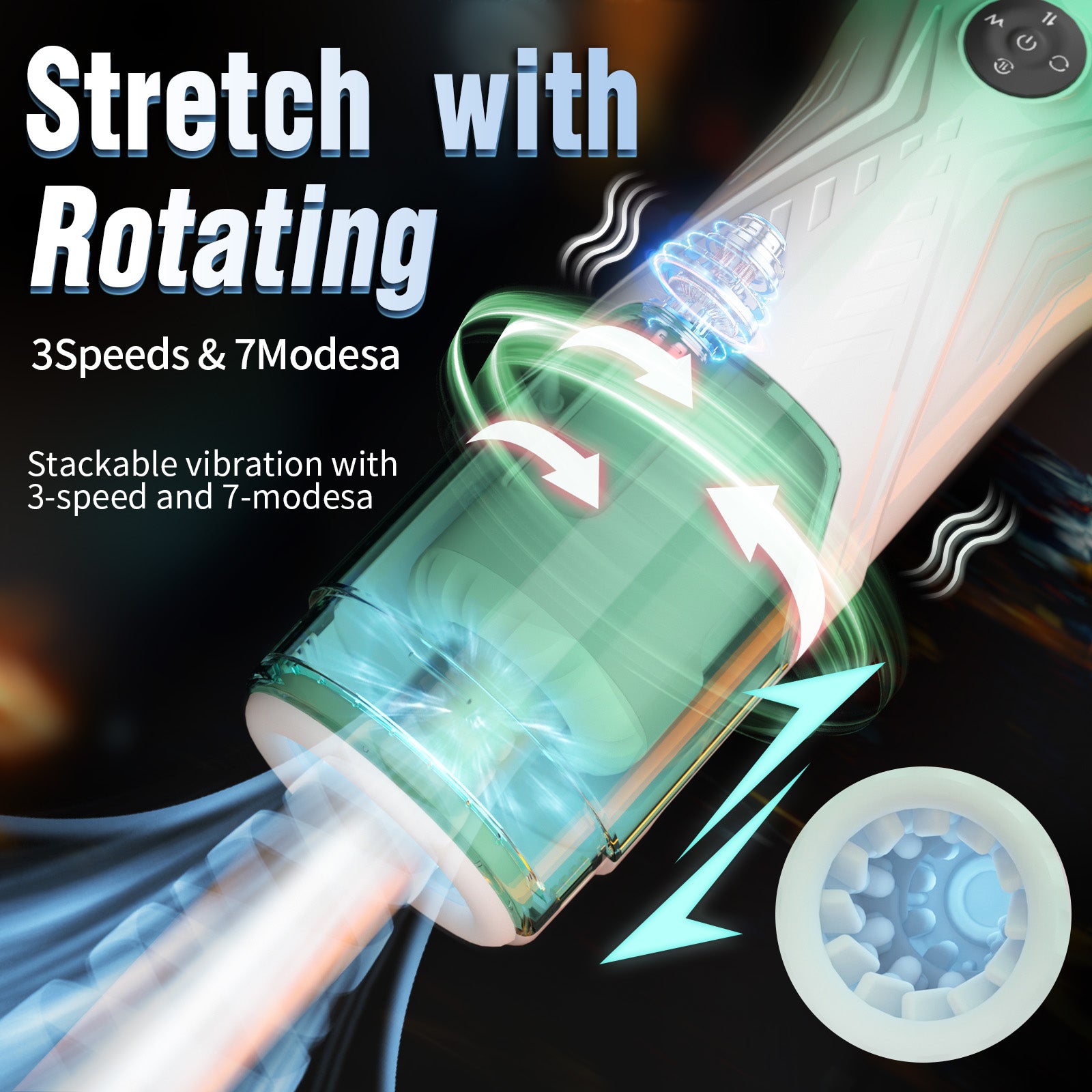 Toyshcool Starlight Extendable Rotating Vibrating Airplane Cup – Men’s Self-pleasure Device