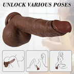 Owen 11.02 In Bent Large Black G-spot Realistic Dildo with Suction Cup