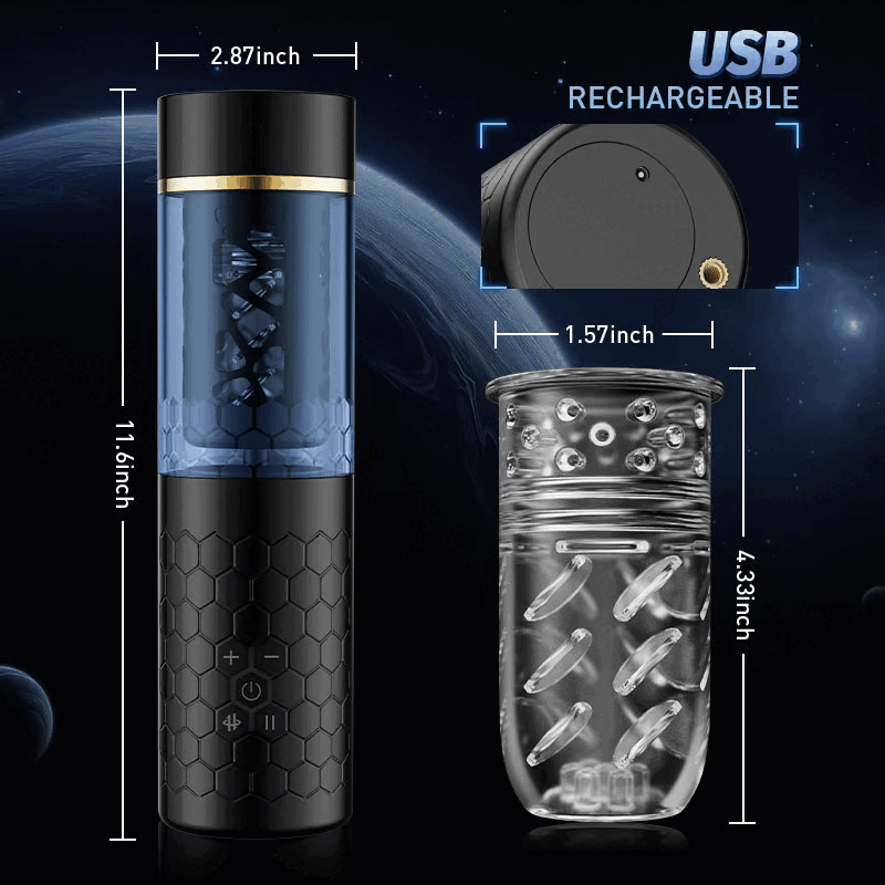 【Free Lube!】STORM CUP 10 Thrusting Spinning Masturbator with Suction Cup Male Masturbator