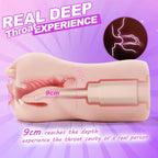 Licking Vibrating Sex Toys for Men Masturbator,Deep Throat Mouth Sex Toy with Tongue and Teeth,Lifelike Men Masturbation Male Stroker for Mouth Sex, Realistic Male Masturbator Sex Toy for Pleasure
