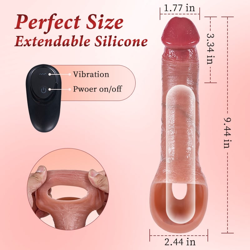Newvibe 10 Vibrating Remote Control Penis Sleeve Vibrator With Cock Rings