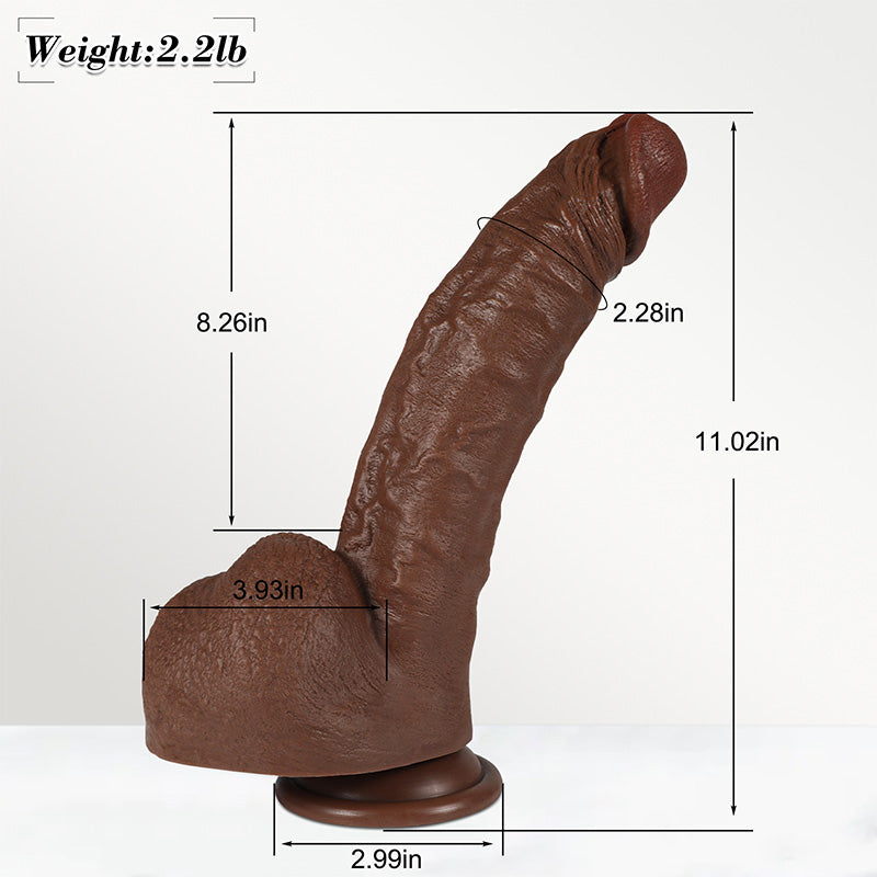 Owen 11.02 In Bent Large Black G-spot Realistic Dildo with Suction Cup