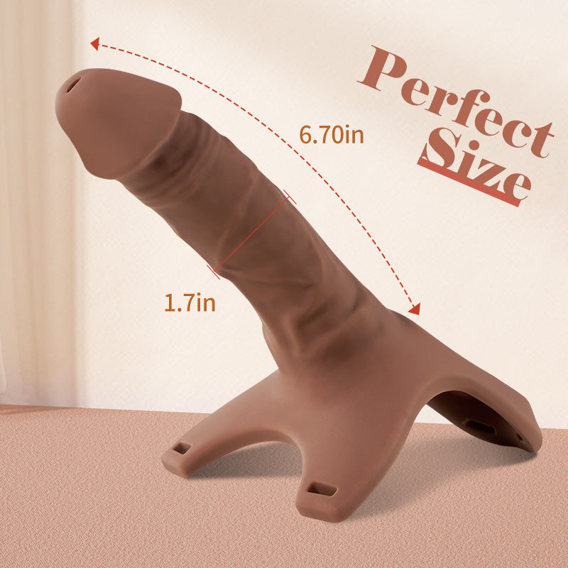 Newvibe Unisex Lifelike Strap-on Dildo Penis Sleeve 6.70 Inch