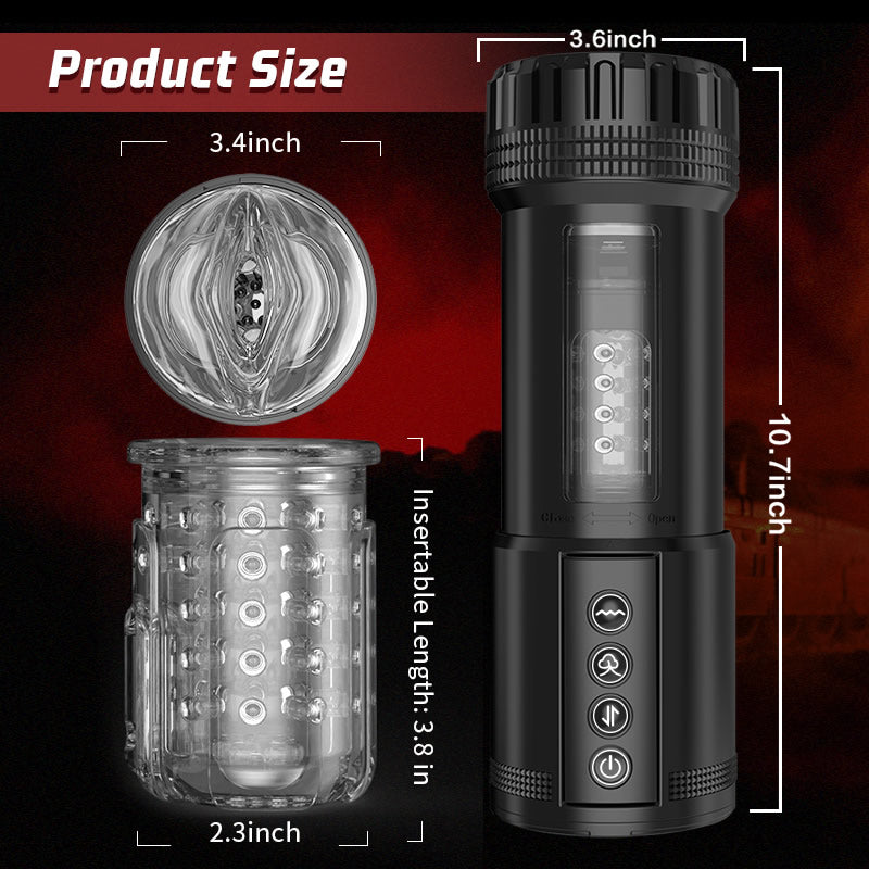 【50% OFF】3 In 1 Vagina 10 Vibrating 5 Thrusting 5 Suction Male Masturbator