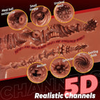 Realistic Pocket Pussy Male Masturbator, Thick Labia Pussy Masturbators Sex Toy with 5D Deep Vagina and Tight Anus, Lifelike Blowjob Male Stroker Adult Sex Toys for Men Masturbation (Brown)