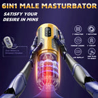 Newly upgraded male electric masturbator with one click burst mode, 7 telescopic&7 rotating&7 vibrating tongue licking modes, dual motors with strong vibration force, TPE 3D inner tank design, LCD display screen